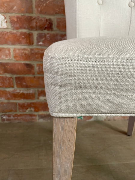 Calverston Dining Chair - Heavyweight Linen Pale Oat - Pale Oak