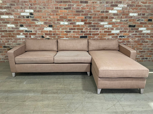 Shoreditch Sofa & Chaise - Right - Harry Apricot - PO Legs