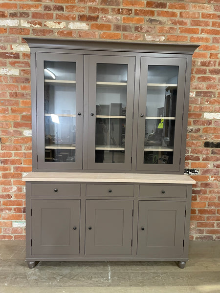 Suffolk 5ft Contemporary Glazed Dresser - Saddle