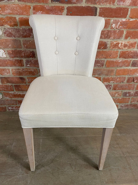 Calverston Dining Chair - Heavyweight Linen Pale Oat - Pale Oak