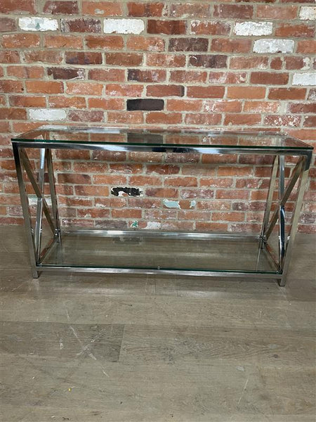 Manhattan 130 Rectangular Console Table - Metal & Glass