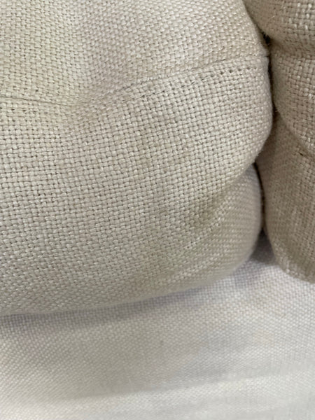 Long Island 3 Seater Sofa- Heavyweight Linen Pale Oat with Natural Oak Leg Set