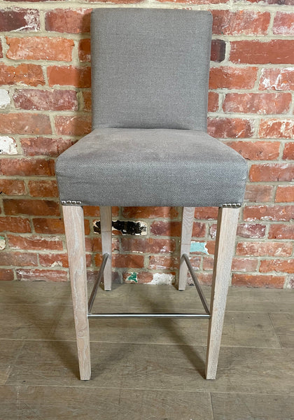 Shoreditch High Back Bar Stool - Hugo Spelt - Pale Oak Legs