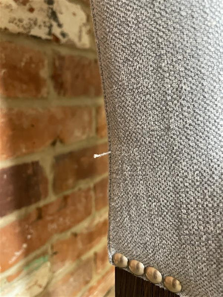 Shoreditch Dining Chair - Linara Flax Blue- Darkened Oak