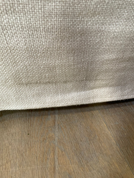 Long Island 3 Seater Sofa- Heavyweight Linen Pale Oat with Natural Oak Leg Set