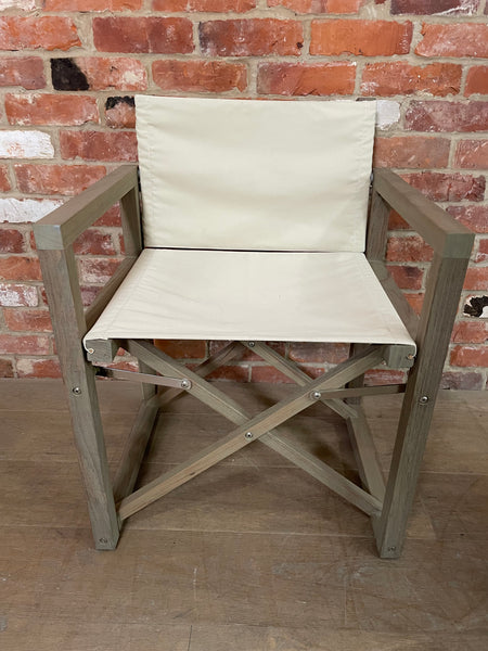 Denham Campaign Chair - Canvas & Weathered Teak