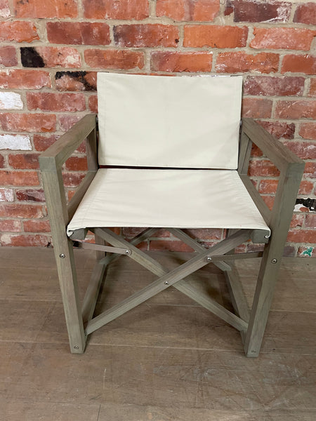 Denham Campaign Chair - Canvas & Weathered Teak