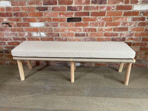 Kew Bench with Cushion Natural Woven