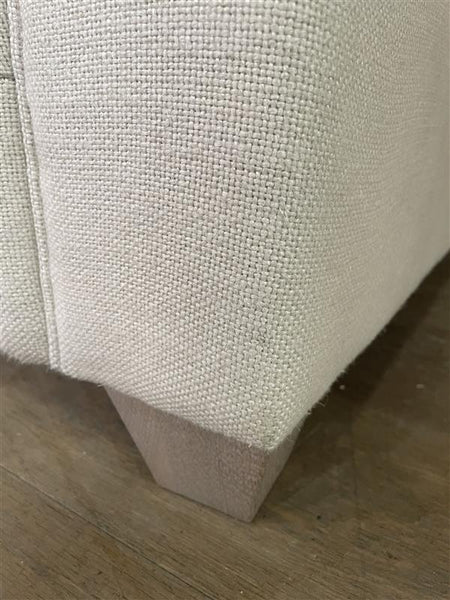 Lottie 2 Seater Sofa - Heavyweight Linen Pale Oat - Pale Oak Legs