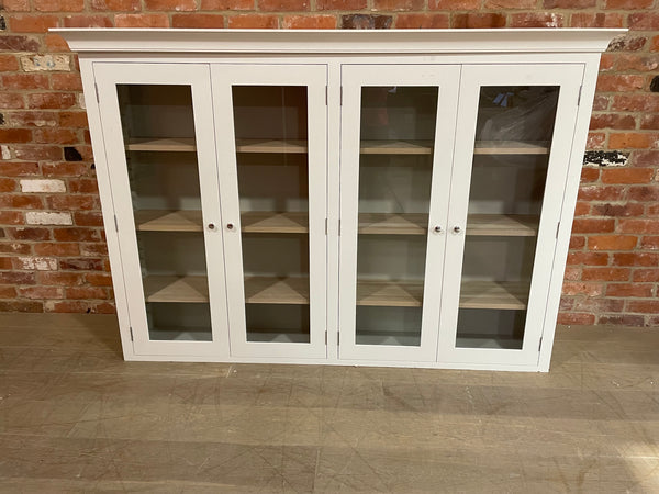 Suffolk 6ft Contemporary Glazed Dresser Top - Silver Birch- Without Lighting