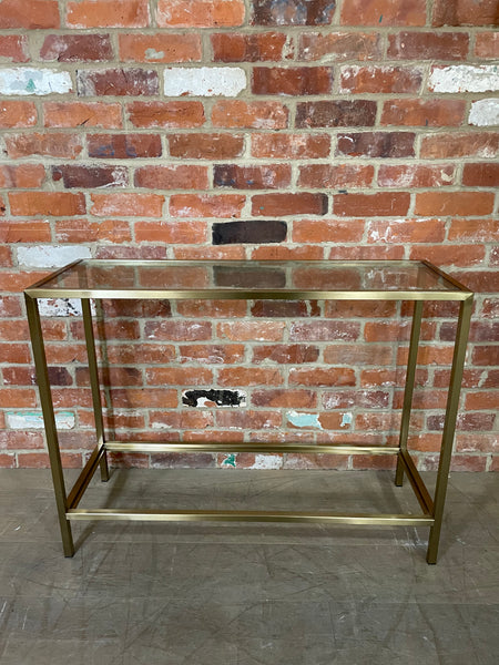 Keswick 100 Rectangular Console Table - Brushed Brass