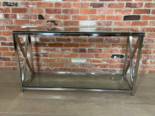 Manhattan 130 Rectangular Console Table - Metal & Glass