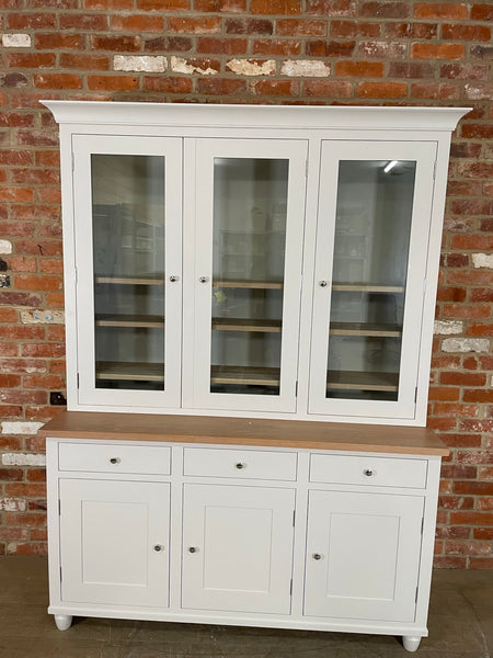 Suffolk 5ft Contemporary Glazed Dresser - Silver Birch