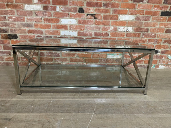 Manhattan 120 Rectangular Coffee Table - Metal & Glass