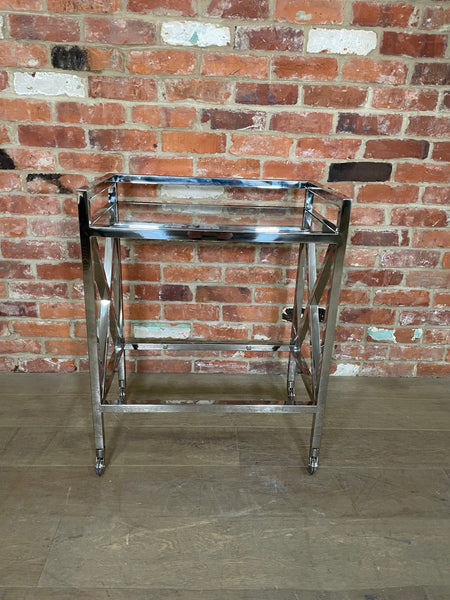 Manhattan 65 Rectangular Drinks Trolley - Metal & Glass- No Shelf