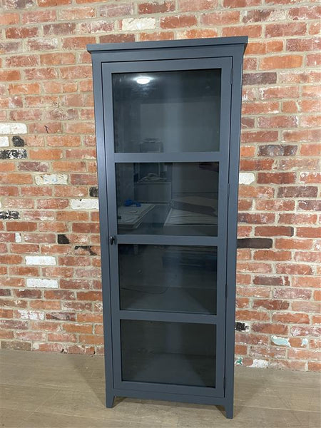 Shepton Glazed Cabinet - Charcoal Interior & Exterior - Right Opening