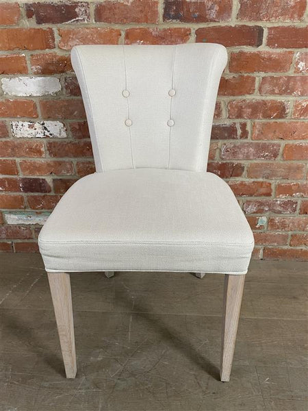 Calverston Dining Chair - Heavyweight Linen Pale Oat - Pale Oak