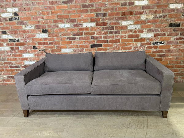 Shoreditch 3 Seater Sofa - Linara Dark Fig - Darkened Oak