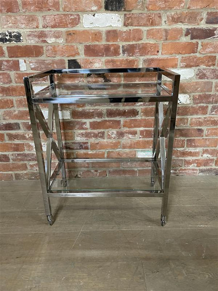 Manhattan 65 Rectangular Drinks Trolley - Metal & Glass