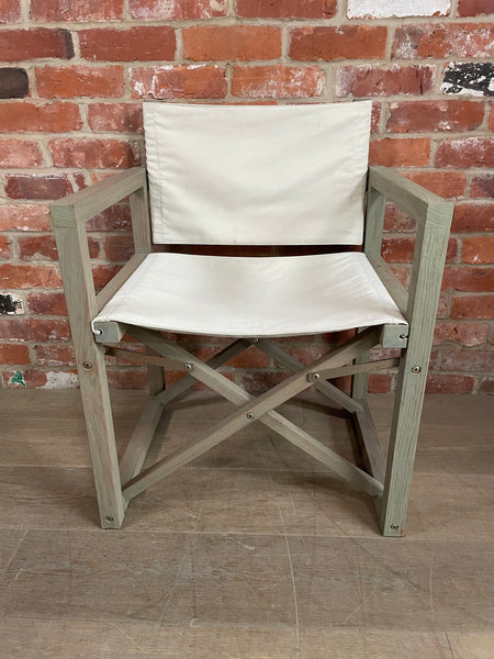 Denham Campaign Chair - Canvas & Weathered Teak