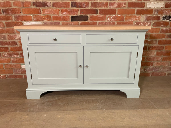 Henley 4ft AV Cabinet - Moss Exterior, Powder Blue Interior