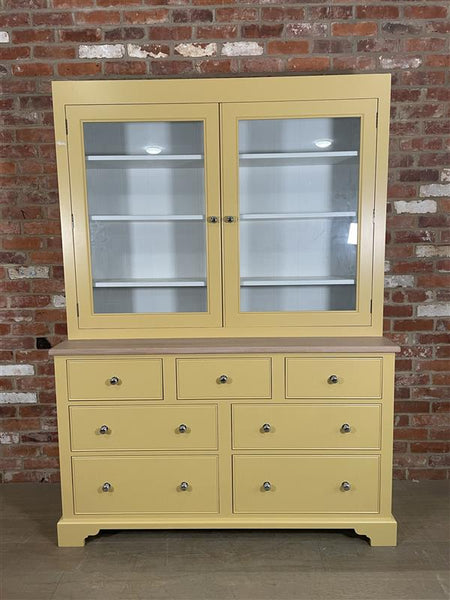 Chichester 5ft Glazed Rack Grand Dresser - Saffron- No Cornice