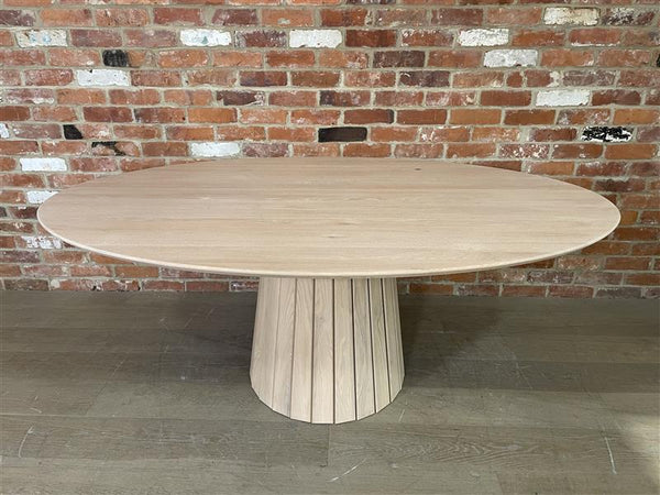 Stratford 6 Seater Elliptical Dining Table- Natural Oak