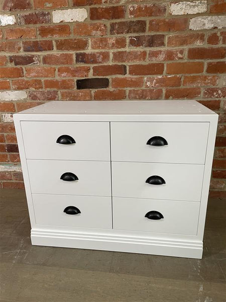 Chawton Single 6 Drawer Base Cabinet - Snow