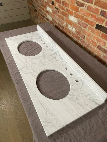 Neptune 149 Carrara Marble Vanity Top - Honed