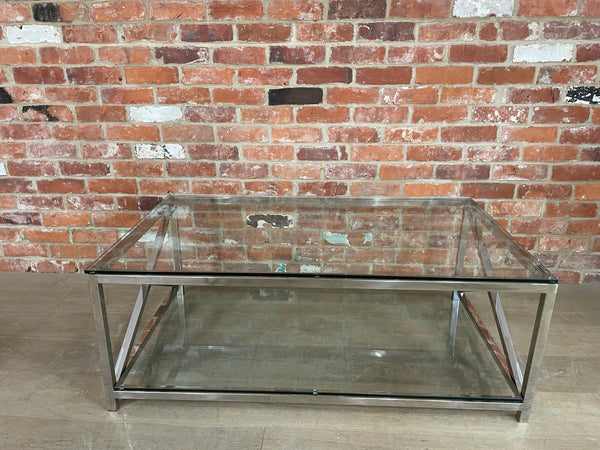 Manhattan 120 Rectangular Coffee Table - Metal & Glass