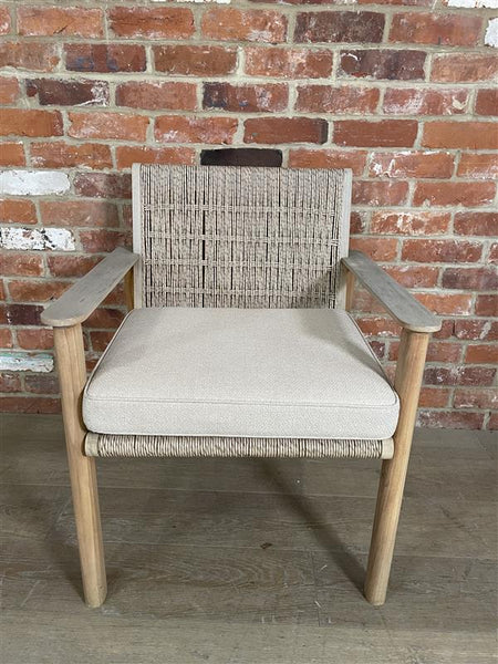 Kew Carver Chair with Cushion Natural Woven