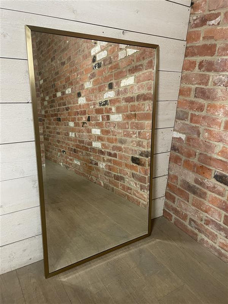 Keswick 124 x 73 Medium Rectangular Mirror - Brushed Brass