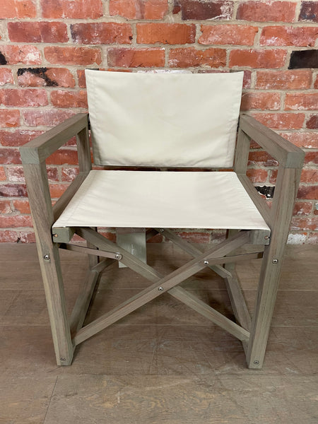 Denham Campaign Chair - Canvas & Weathered Teak