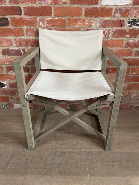 Denham Campaign Chair - Canvas & Weathered Teak