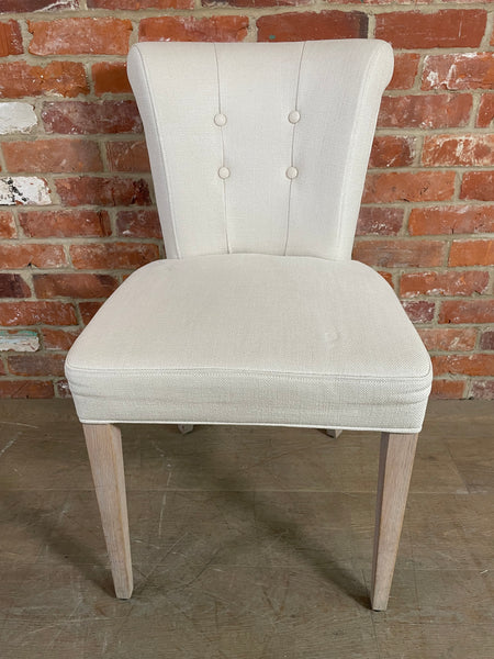 Calverston Dining Chair - Heavyweight Linen Pale Oat - Pale Oak