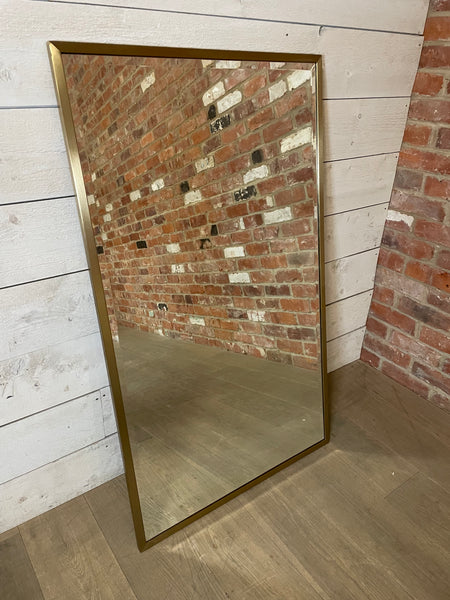 Keswick 124 x 73 Medium Rectangular Mirror - Brushed Brass