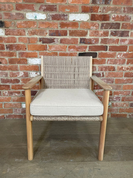 Kew Carver Chair with Cushion Natural Woven