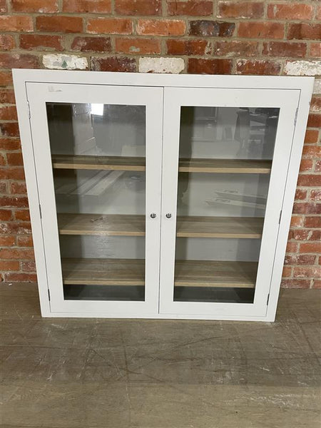 Suffolk 4ft Contemporary Glazed Dresser Top - Silver Birch- No Cornice