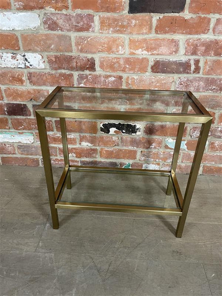 Keswick 53 Rectangular Side Table - Brushed Brass