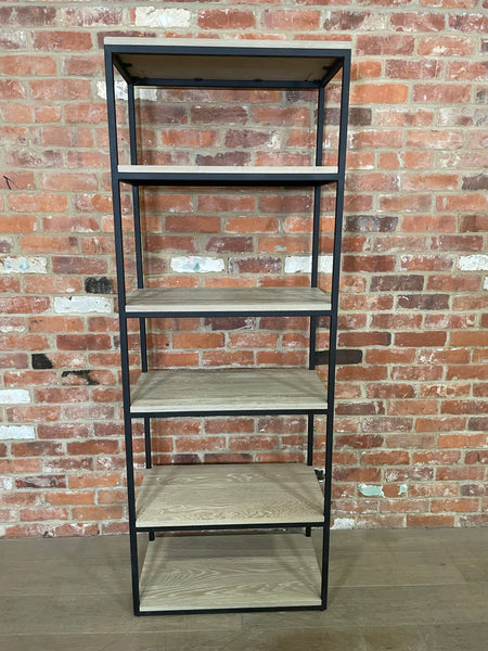 Carter 70 Bookcase - Black Steel & Dark Vintage Oak