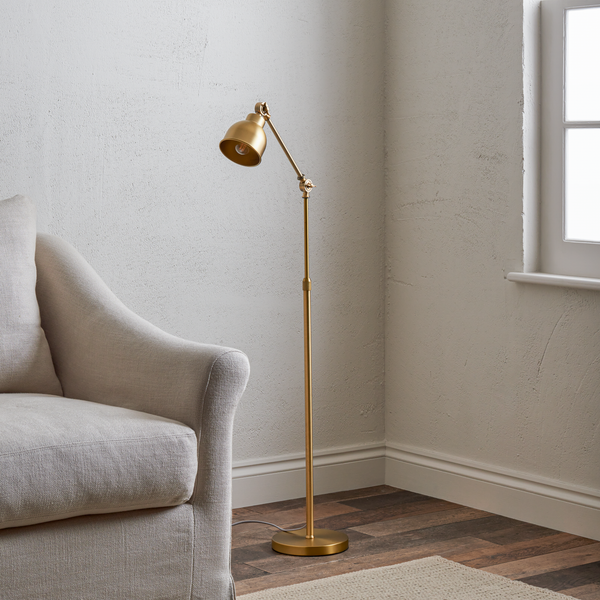 Brompton Reading Floor Lamp - Brass
