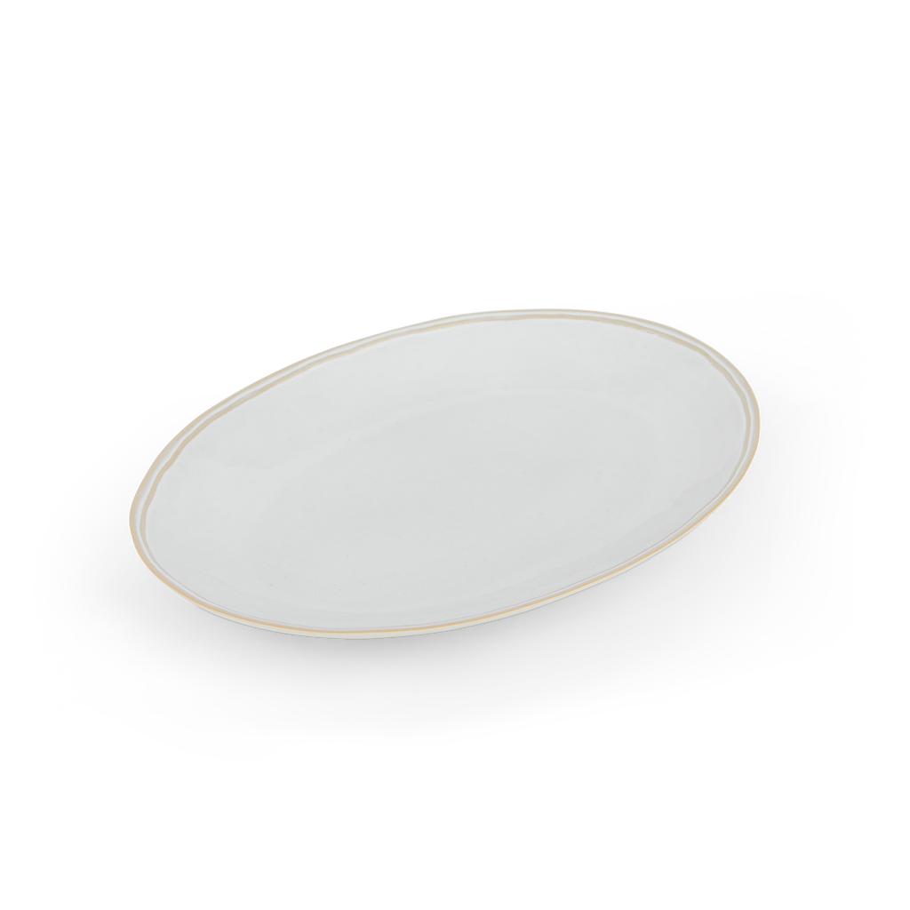Clovelly Oval Platter - Reactive White