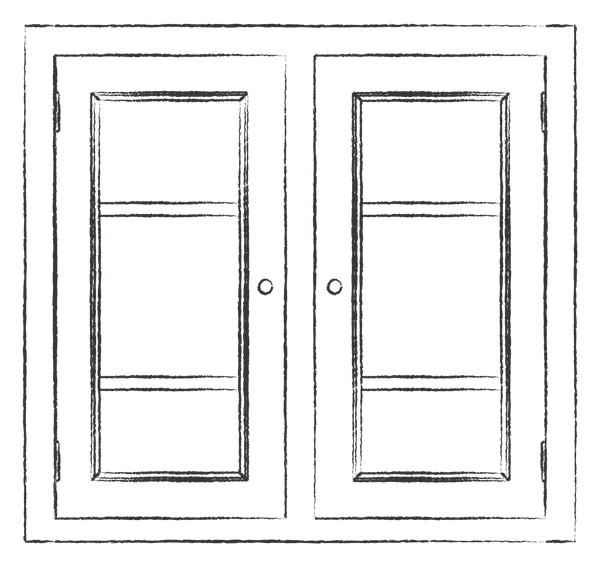 Chichester 855 2 Door Glazed Wall Cabinet - Shell