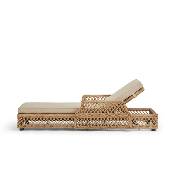 Longmeadow Sunlounger with Natural Woven Cushion