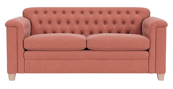 Lottie Sofa Medium - Linara Rhubarb - Pale Oak Legs