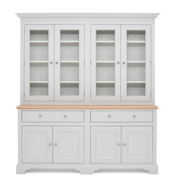 Chichester 6ft Glazed Rack Dresser - Shingle