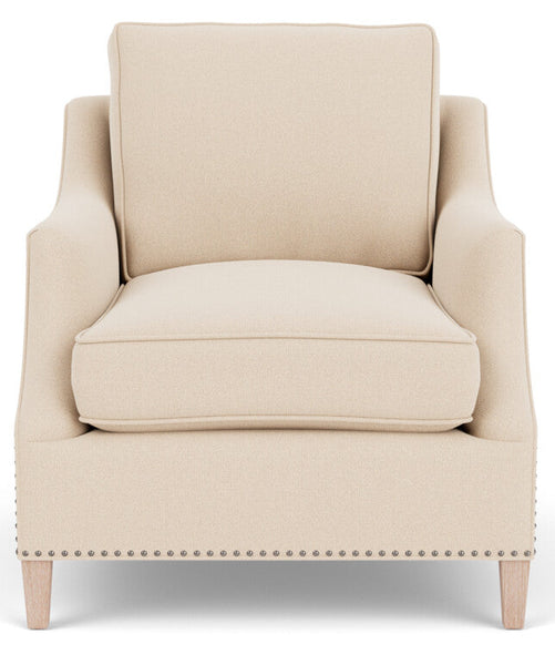 Eva Armchair - Heavyweight Linen Pale Oat - Natural Oak Legs