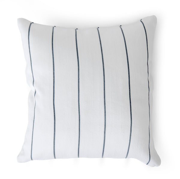 Evie Pin Stripe Outdoor Cushion COVER 45x45cm - Flax Blue