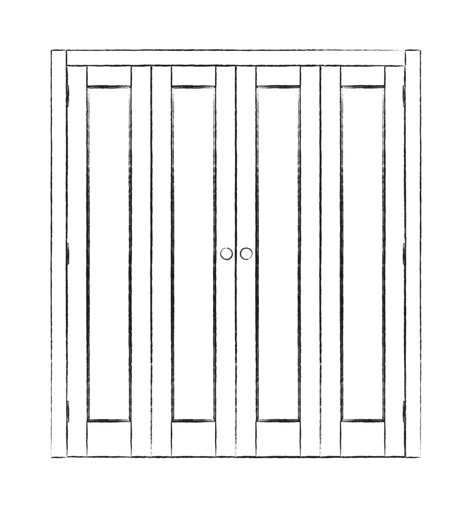 Henley 1120 Bi-fold countertop cabinet - Lead Light- No Doors