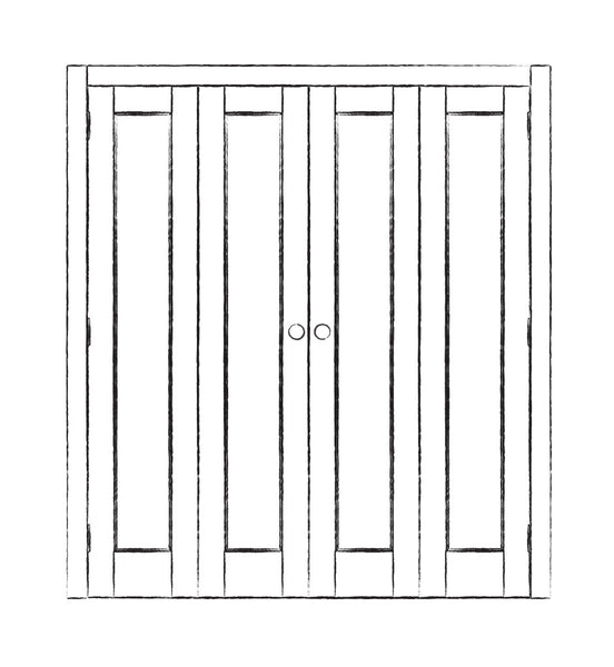 Henley 1120 Bi-fold countertop cabinet - Lead Light- No Doors